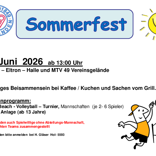 Sommerfest beim MTV Holzminden Sommerfest beim MTV Holzminden
